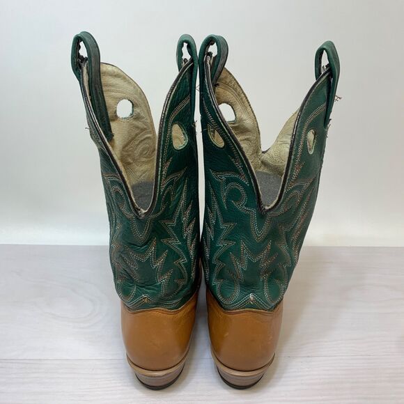 Double H Aero Glide 7 1100 Green/Tan Western Cowboy Leather Boots Mens Size  10B main image 10